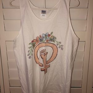 Girl Power Feminist Cozy White Feminist Tank